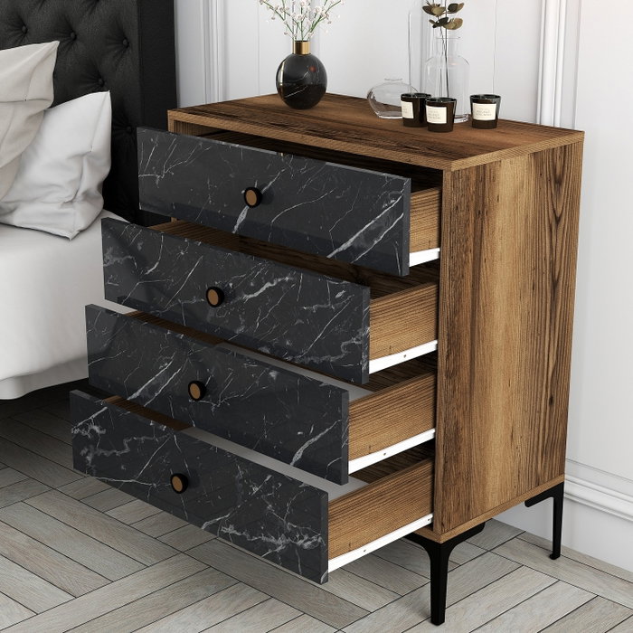 Hanah Home Cómoda Lizbon 541 Nogal y Negro